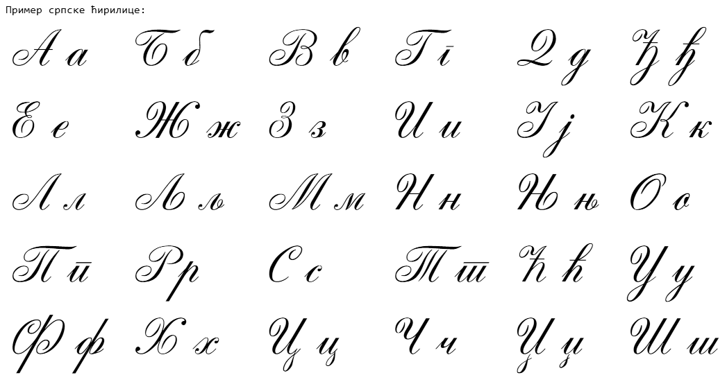 Serbian handwritten script