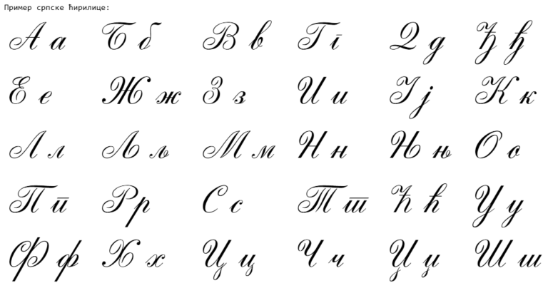 Serbian handwritten script – Local Fonts