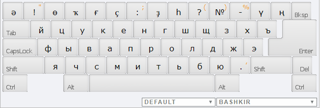 Bashkir online keyboard