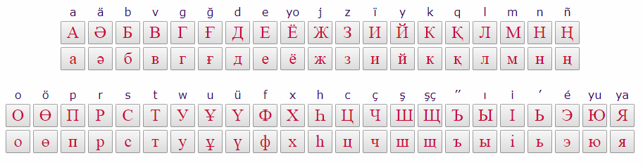 Kazakh Keyboard Online Cyrillic Alphabet