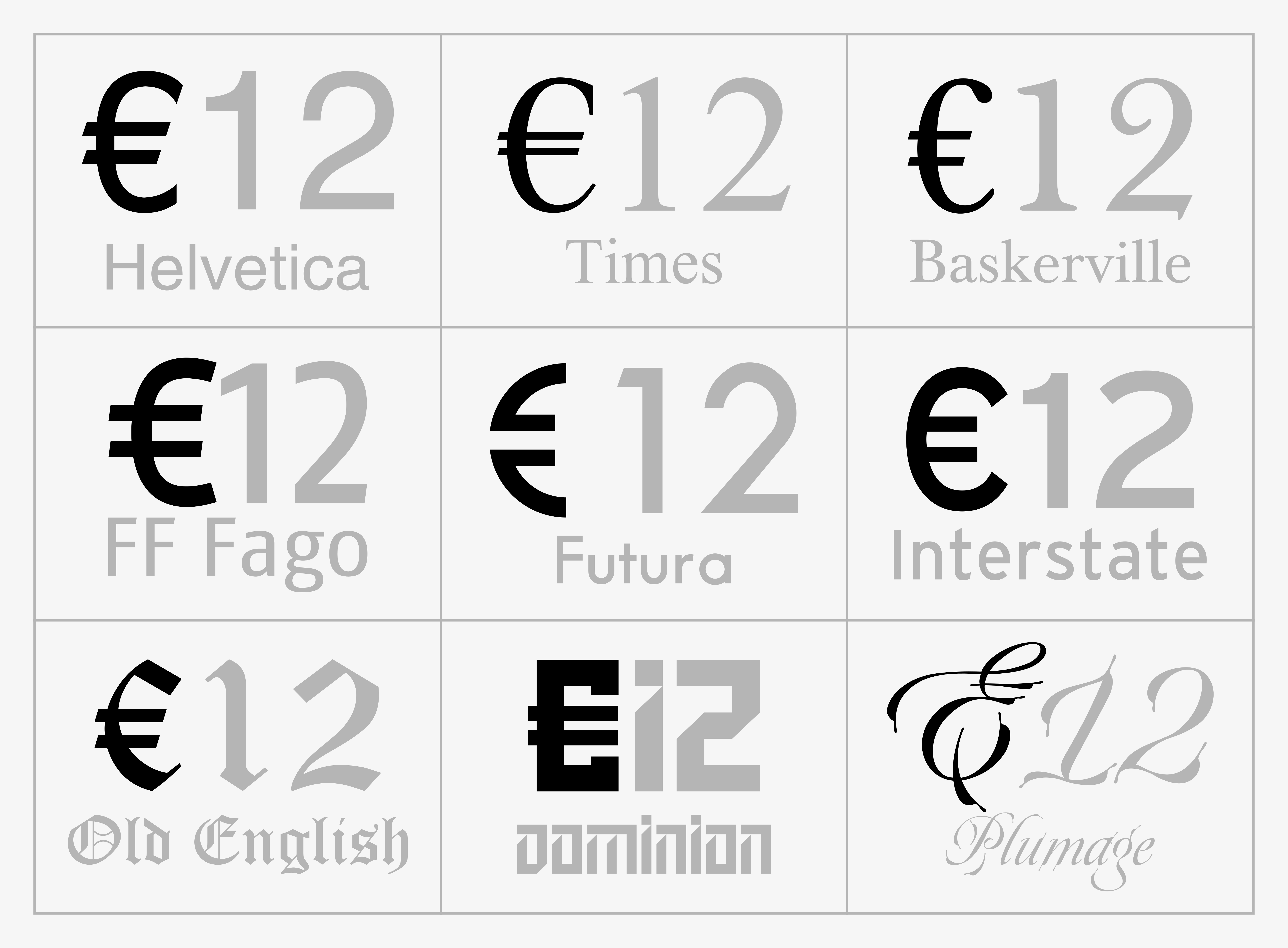 Euro Sign Variants