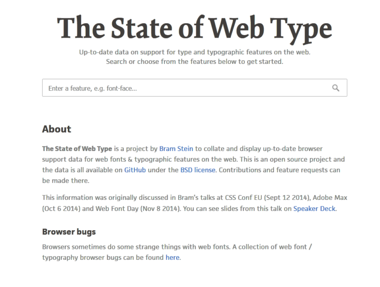 Web Type Line Typography on the web