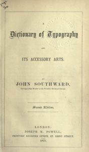 Dictionary of typography by J. Southward