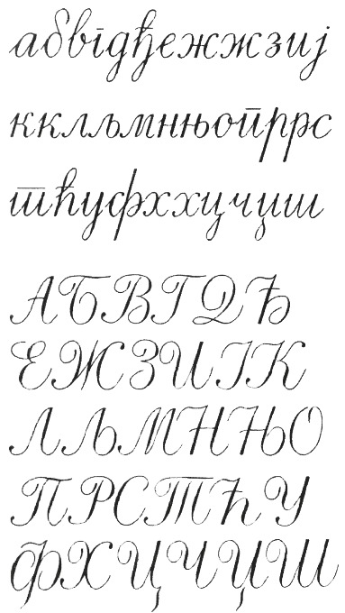 Serbian handwritten script